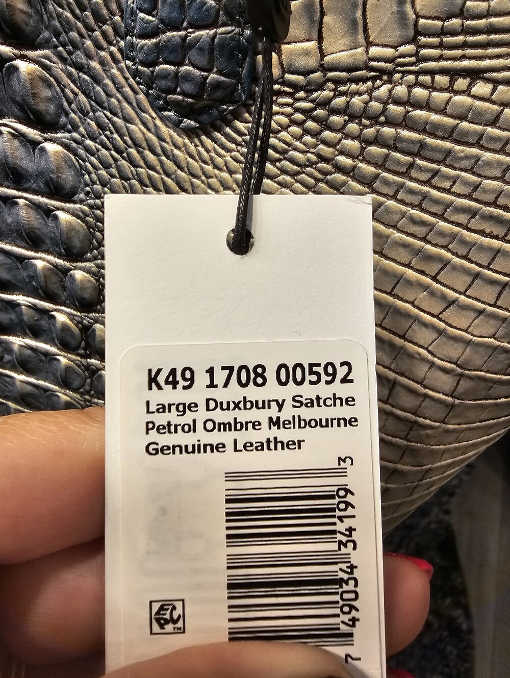 ✨ NWT Brahmin Large Duxbury Satchel Petrol Ombre Melbourne Leather + Dust Bag ✨ - Picture 7 of 7